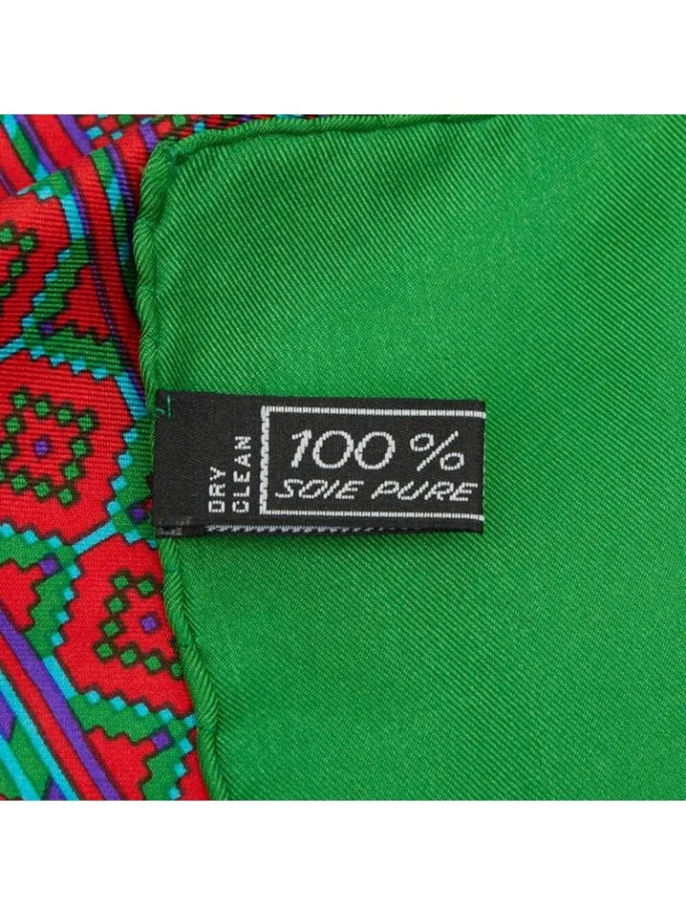 Celine Chain Motif Scarf Green Multicolor Silk